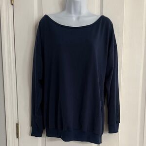 Navy Blue Long Sleeve Top
